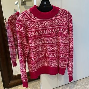J. Crew magenta fair isle sweater, size small